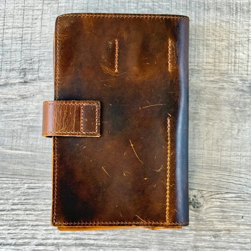 Handmade Distressed Leather Travel/Passport Wallet (Personalized ALEX)